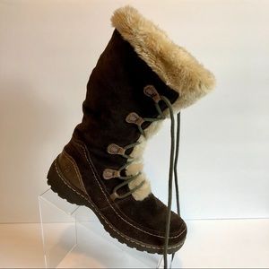 Bare Traps Baylee Size 7.5 M Suede Faux Fur Lined